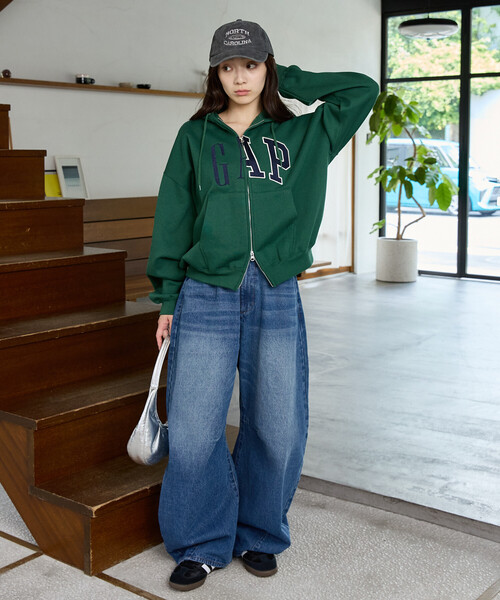 GAP（ギャップ） パーカー 裏起毛 PUBLUX × 別注 デザイン ロゴ 裏起毛 