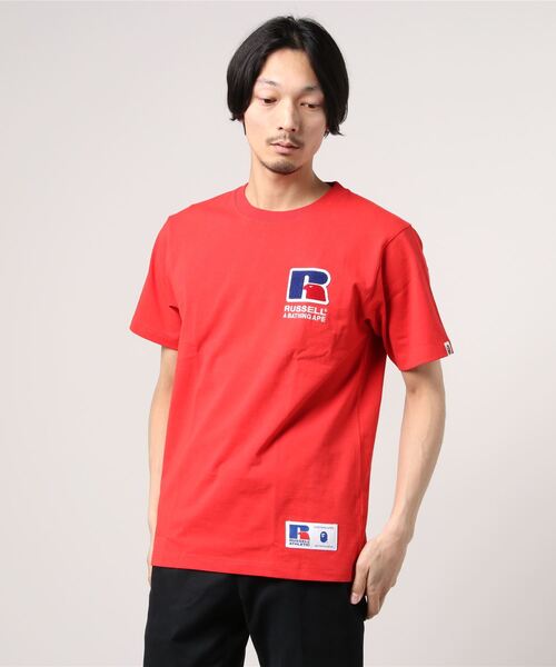 A BATHING APE（アベイシングエイプ） tシャツ BAPE X RUSSELL COLLEGE