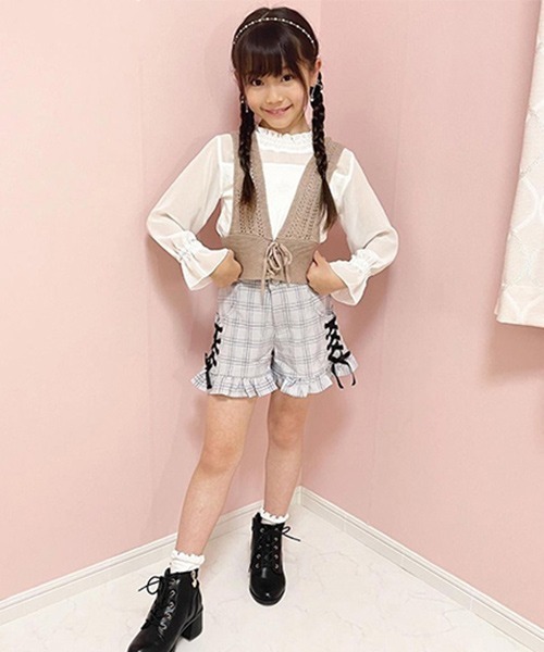 tシャツ Tシャツ PINKHUNT ニットビスチェ付きロンT 5834K キッズ 