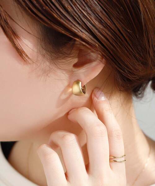 ANEMONE（アネモネ） ピアス マットメタルボリュームフープピアス