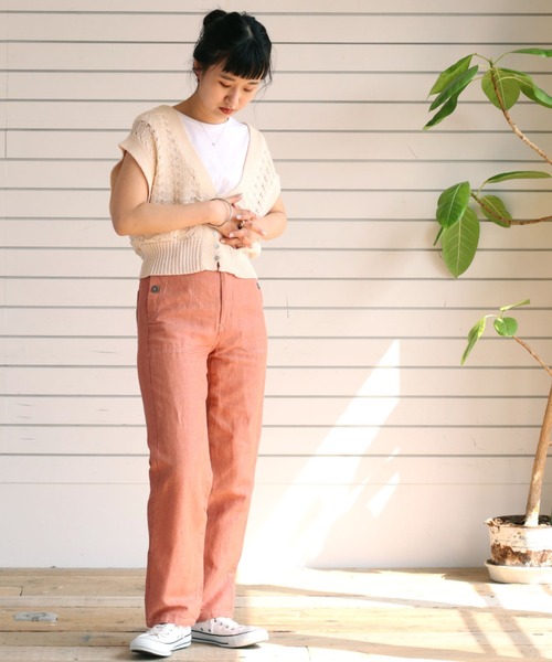 cepo パンツ コットンリネンカラーパンツ セットアップ可能