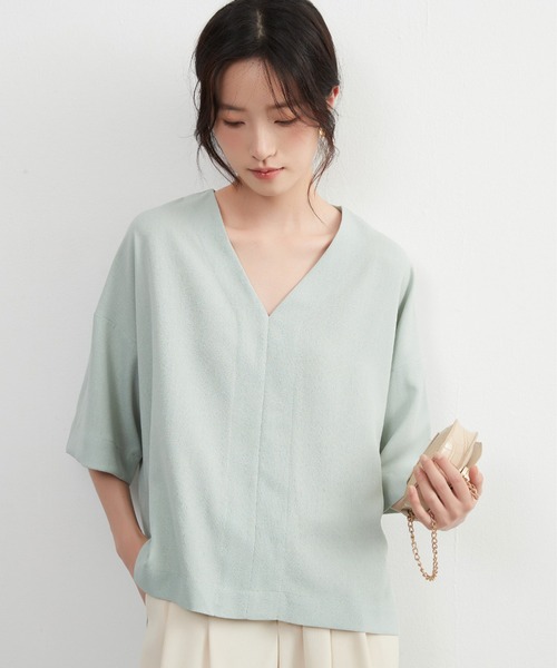 On One's Own tシャツ スラブ風速乾性センターシーム5分袖トップ