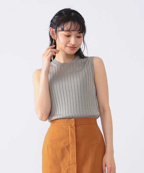 ニット SLOANE × Demi-Luxe BEAMS / 別注 18ゲージ ワイドリブ シルク 