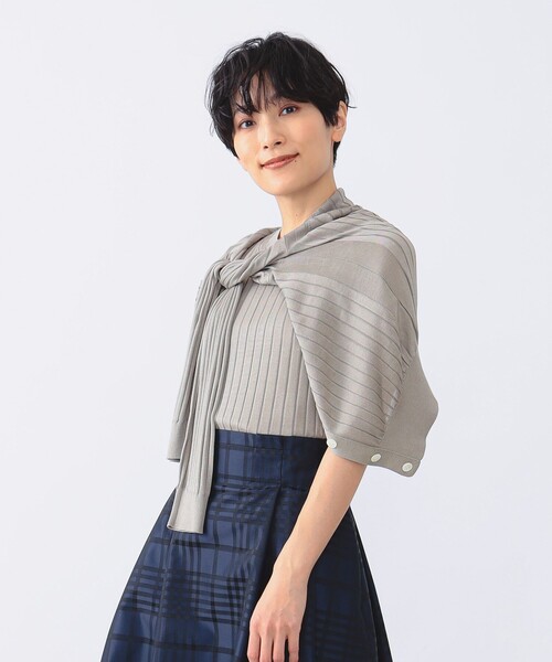ニット SLOANE × Demi-Luxe BEAMS / 別注 18ゲージ ワイドリブ シルク 