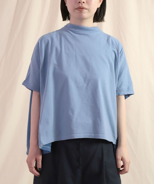 tシャツ 「Brocante / ブロカント」 30/1ベーシック天竺×リヨセルポプリンラピエセTシャツ レディース Brocante / ブロカント] 30/1ベーシック天竺×リヨセルポプリン