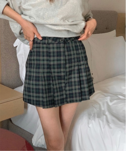 by muni:r スカート ギークチェックプリーツスカート : ZOZOTOWN