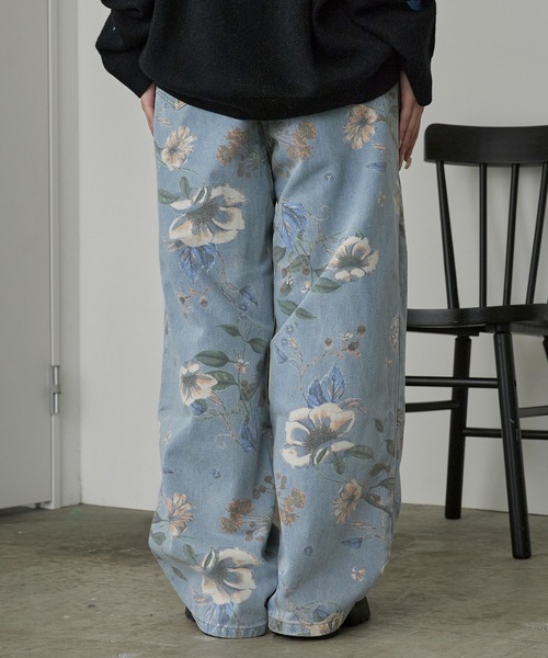 DENIMTEARS デニムパンツ ブラック 花柄プリント ストリートカジュアル DENIM TEARS(デニムティアーズ) | RINKAN ONLINE