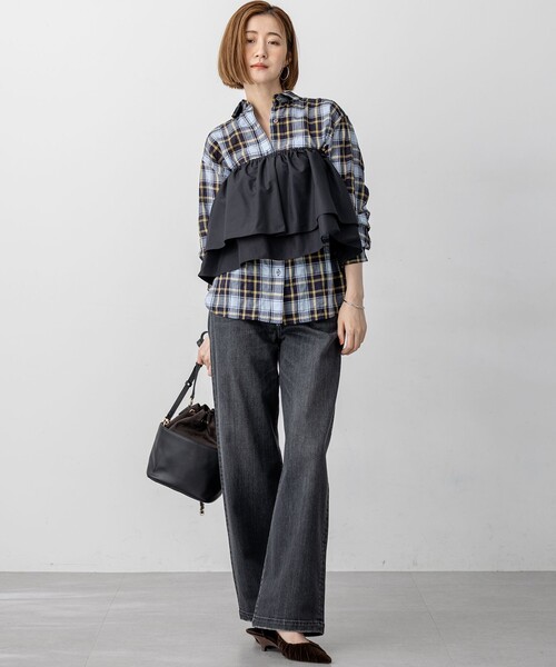 【新品タグ付】23区 DENIM スリムフィット デニムパンツ　46サイズ RED CARD TOKYO×23区】スリムストレート デニム