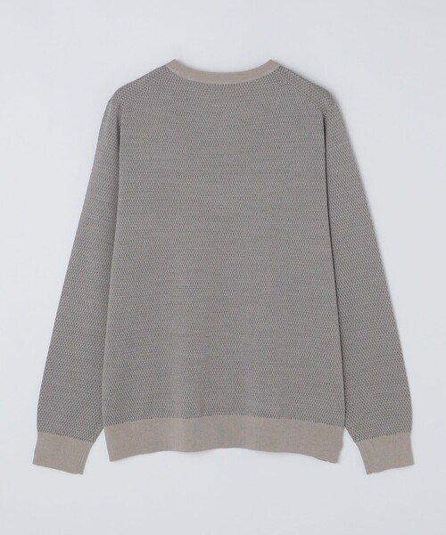 ニット SHIPS: 16ゲージ バーズアイ クルーネック ニット メンズ 【graphite】