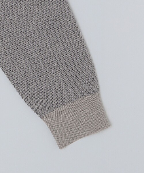 ニット SHIPS: 16ゲージ バーズアイ クルーネック ニット メンズ 【graphite】