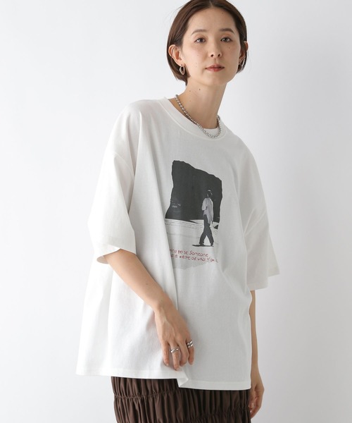 LEPSIM（レプシィム） tシャツ 半袖 PHOTOプリント6分袖チュニック