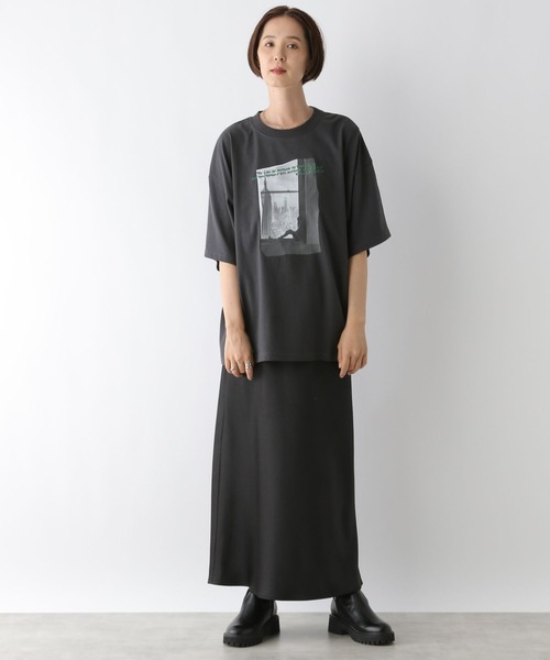 LEPSIM（レプシィム） tシャツ 半袖 PHOTOプリント6分袖チュニック