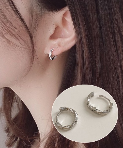 COO+i（クーイ） ピアス キャッチレスデザインフープピアス レディース