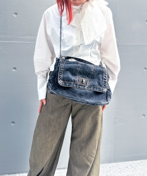 w.r.k ショルダーバッグ バッグ チェーンデニム2wayショルダー