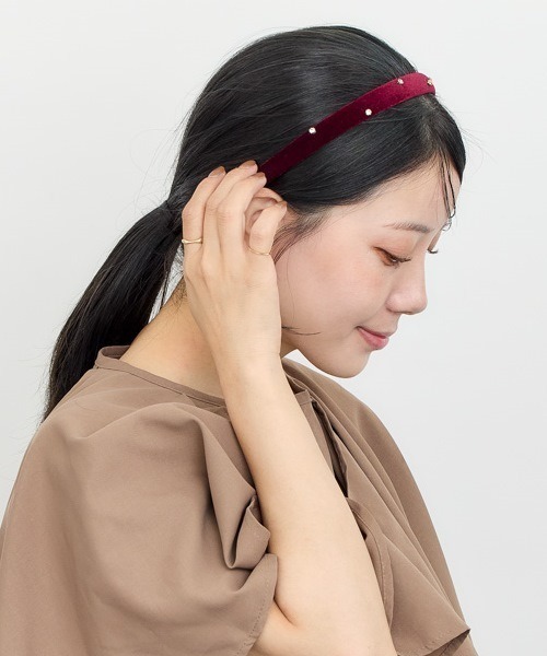 Heartdance（ハートダンス） カチューシャ ストーン付きベロア