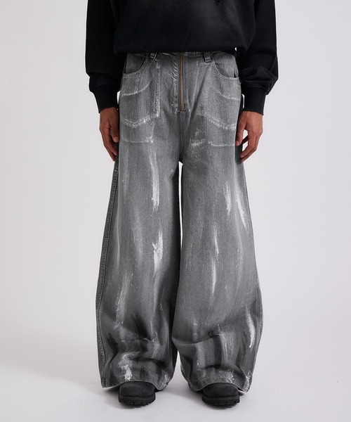 ANDER HUNK ジーンズ Painted Wide Flare Denim Pants/ペイン