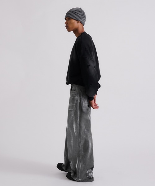 ANDER HUNK ジーンズ Painted Wide Flare Denim Pants/ペイン