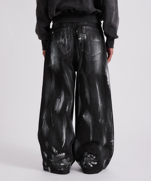 ワイド フレア デニムパンツ メンズ スタンダード ２色 韓国 Two tuck wide flare denim / 2タックワイドフレアデニム