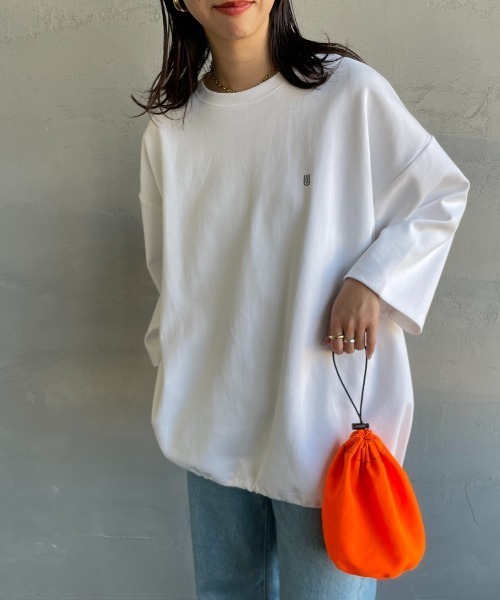 ユニバーサルオーバーオール 別注 7分袖 ドローコード付きポンチTシャツ セール】[UNIVERSAL OVERALL/ユニバーサルオーバーオール] 別注