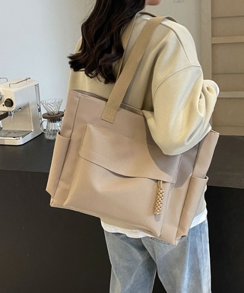 トートバッグ フロントビッグポケットトートバッグ レディース