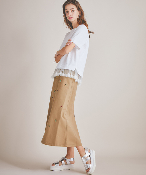 ブランド通販 MUVEIL レディース ネイビー 38 半袖カットソー 「MUVEIL」 トップス