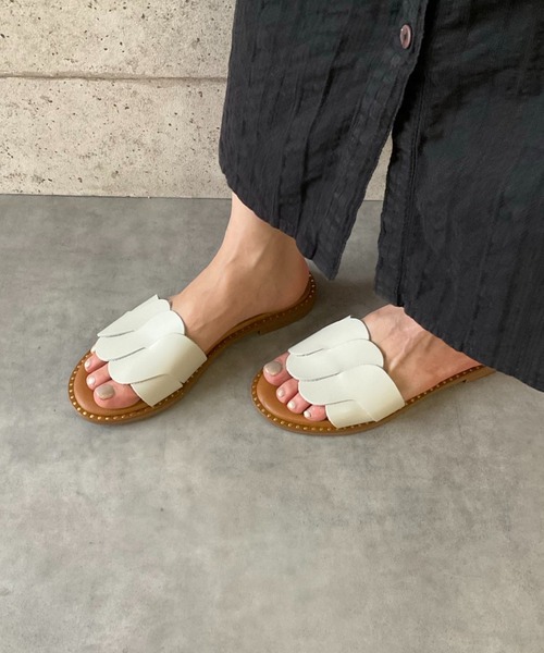 ベェルちゃん 専用ページ★フラットサンダル 37サイズ ALL BLACK サンダル フラットサンダル レディース : ZOZOTOWN
