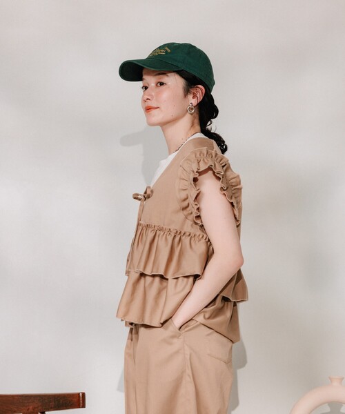 ベスト ジレ RED KAP × FREAK'S STORE/レッドキャップ 別注 フリルベスト レディース FREAK'S STORE ベスト ジレ RED KAP × STORE/レッドキャップ