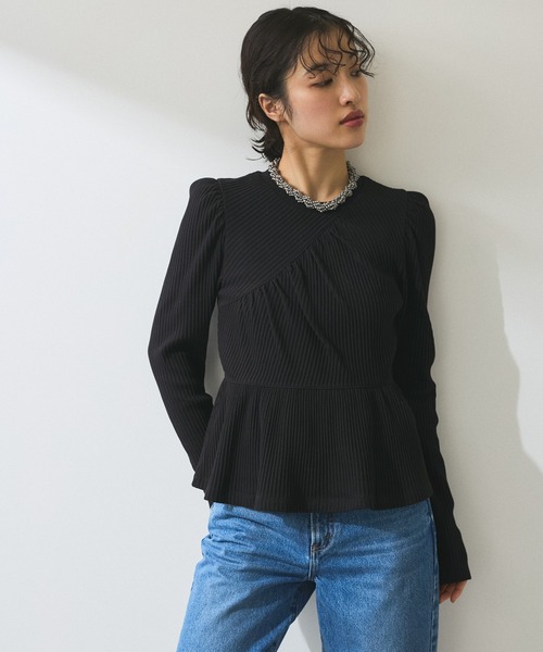 ADAM ET ROPE' tシャツ 「WEB限定」パフスリーブペプラム