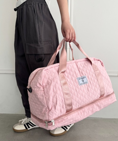 ボストンバッグ 大容量 キルティング軽量トラベルボストンバッグ