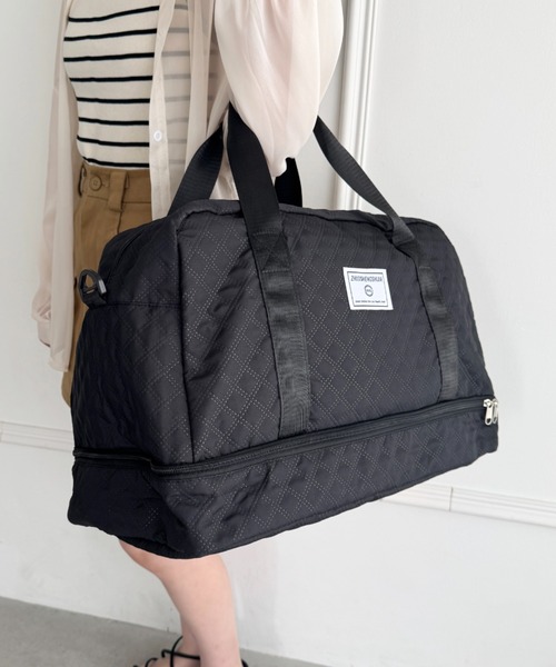 ボストンバッグ 大容量 キルティング軽量トラベルボストンバッグ