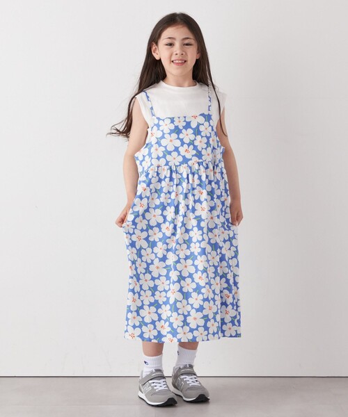 little cotton clothes ノースリーブワンピース 5-6歳 SHIPS any ワンピース any:「洗濯機可能」ノースリーブ フラワー
