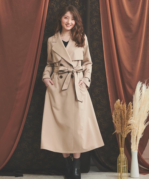 美品 ヘルノ トレンチ コート ベージュ ベージュ系 S HERNO(ヘルノ) トレンチコート(レディース) - 海外通販の