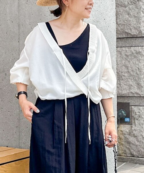 ブラウス シャツ プリーツカラー2WAYブラウス レディース Rie Miller ブラウス シャツ プリーツカラー2WAYブラウス