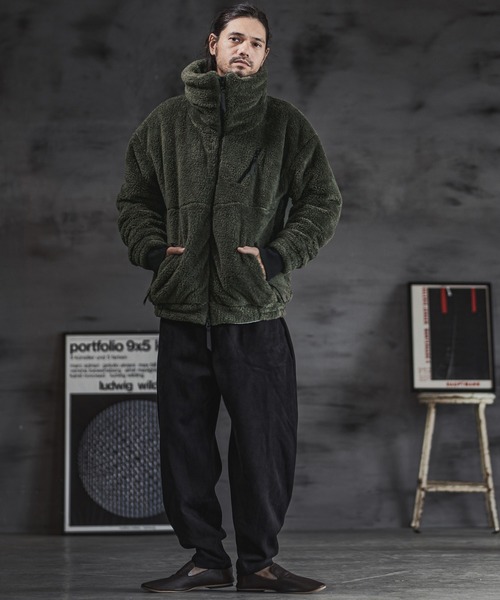 「CAMBIO」 ジップアップブルゾン S グレイッシュベージュ メンズ_画像4