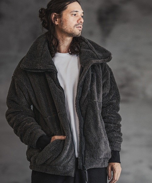 「CAMBIO」 ジップアップブルゾン S グレイッシュベージュ メンズ_画像5