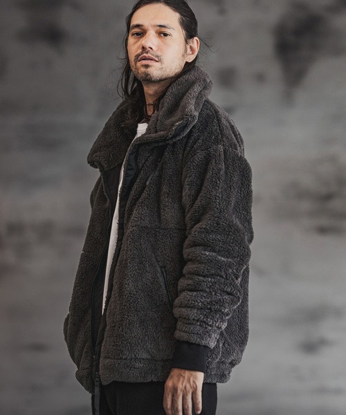 「CAMBIO」 ジップアップブルゾン S グレイッシュベージュ メンズ_画像6