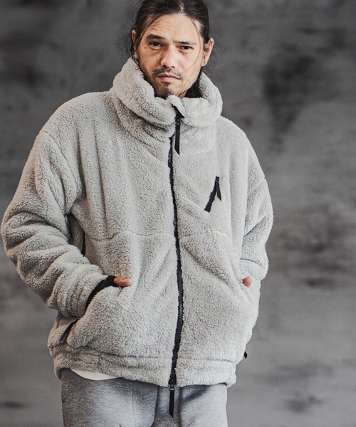 「CAMBIO」 ジップアップブルゾン S グレイッシュベージュ メンズ_画像9