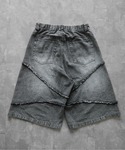 ハーフパンツ ワイドパンツ ジーンズ Frin...の詳細画像3