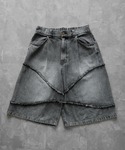 ハーフパンツ ワイドパンツ ジーンズ Frin...の詳細画像2
