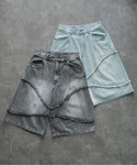 ハーフパンツ ワイドパンツ ジーンズ Frin...の詳細画像1