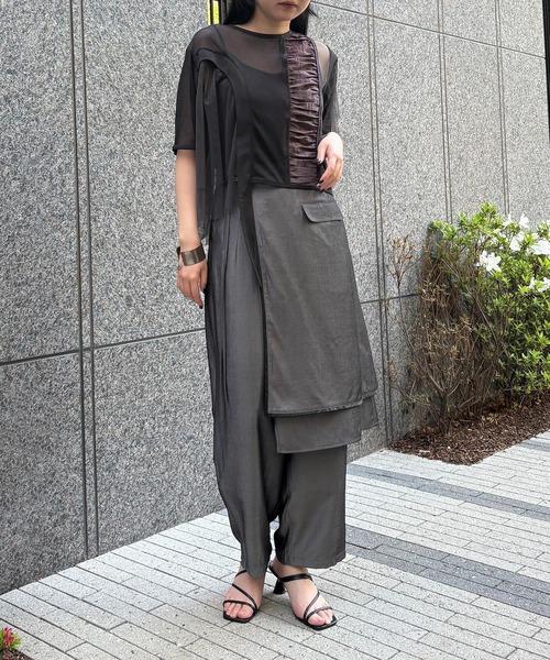 ブラウス シャツ 「＆g’aime」MIXアシンメトリーブラウス MIX Asymmetrical Blouse レディース セール】【&g'aime】MIXアシンメトリーブラウス MIX