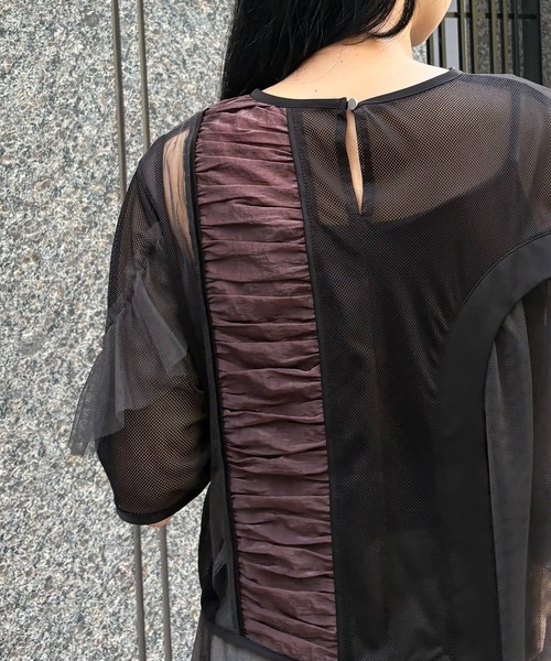 ブラウス シャツ 「＆g’aime」MIXアシンメトリーブラウス MIX Asymmetrical Blouse レディース セール】【&g'aime】MIXアシンメトリーブラウス MIX