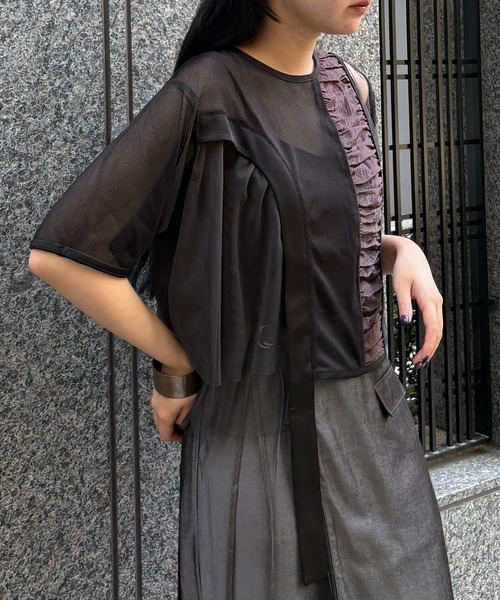 ブラウス シャツ 「＆g’aime」MIXアシンメトリーブラウス MIX Asymmetrical Blouse レディース セール】【&g'aime】MIXアシンメトリーブラウス MIX