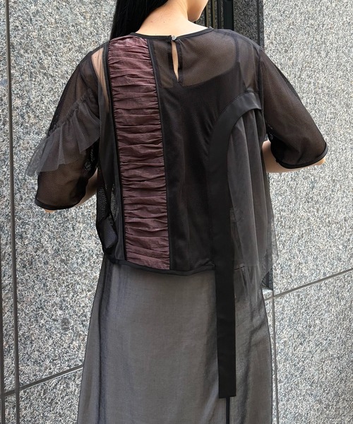 ブラウス シャツ 「＆g’aime」MIXアシンメトリーブラウス MIX Asymmetrical Blouse レディース &g'aime ブラウス シャツ 「＆g'aime」MIXアシンメトリー