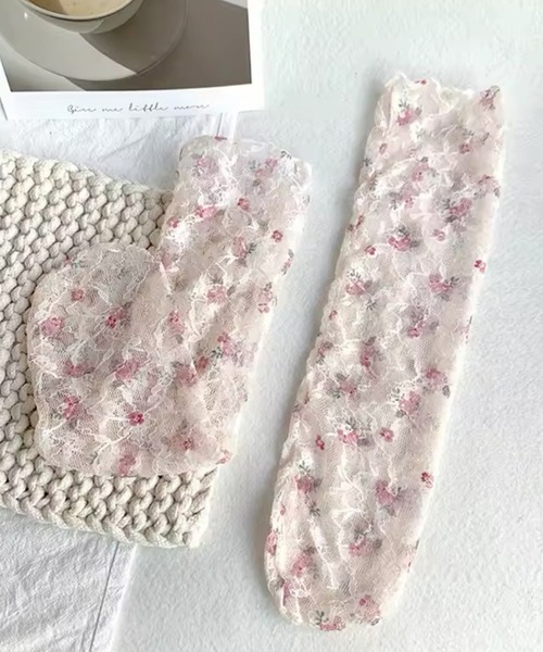 靴下 「 ammy. / エイミードット 」 花柄 レース クルー丈 ソックス レディース | ブランド登録なし | 04