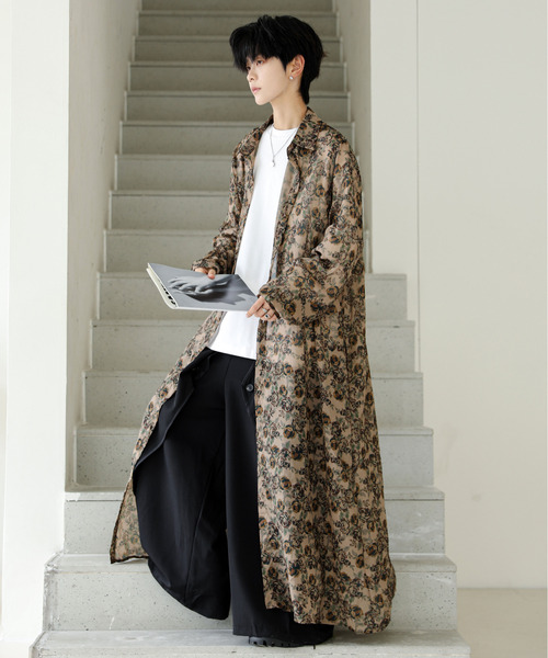 NEOS（KOKUYO） シャツ 「neos」ロングシルエット レオパード フラワー