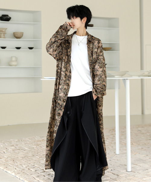NEOS（KOKUYO） シャツ 「neos」ロングシルエット レオパード フラワー