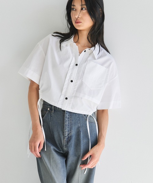 ブラック 半袖 シャツ・ブラウス　新品 mkn0100-1.jpg