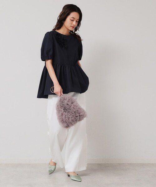 SunaUna（スーナウーナ） ブラウス シャツ 「接触冷感／ペプラム