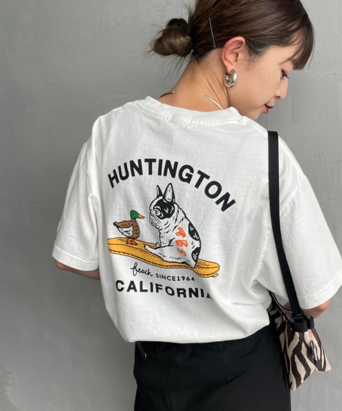 tシャツ 「THE ENDLESS SUMMER/エンドレスサマー」 別注 BUHI HUNTINGTON バッグプリントTシャツ レディース メンズ